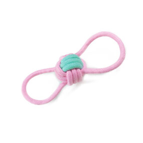 Zabawka do przeciągania bawełna eko natiralna różowa dla suczki XS
