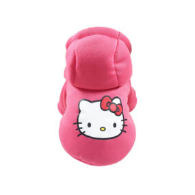 Ubranko ubranie bluza dla psa kota z kapturem zapinana na zatrzaski napy na brzuszku różowa z rękawkami ocieplana dresowa Hello kitty