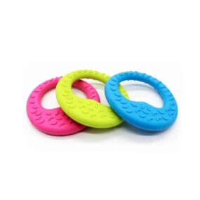 Zabawka dla małego psa ringo księżyc, Ring dla psa małego pieska księżyc TPR nietoksyczny gumowy Thermal Plastic Rubber różowy niebieski limonka mały cm