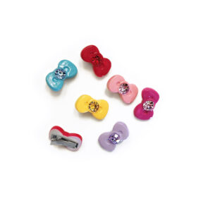 Spinka kokardka z diamencikiem blyszczaca spinka z kokardka mm  cm spineczka dla pieska yorka czerwona rozowa fuksja niebieska zolta fioletowa mala