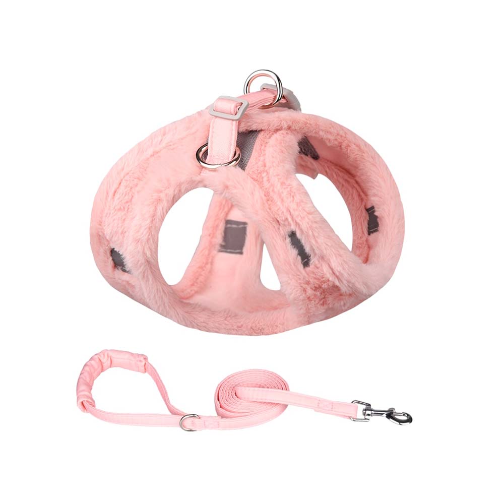 Szelki ocieplane futerkiem rozowe