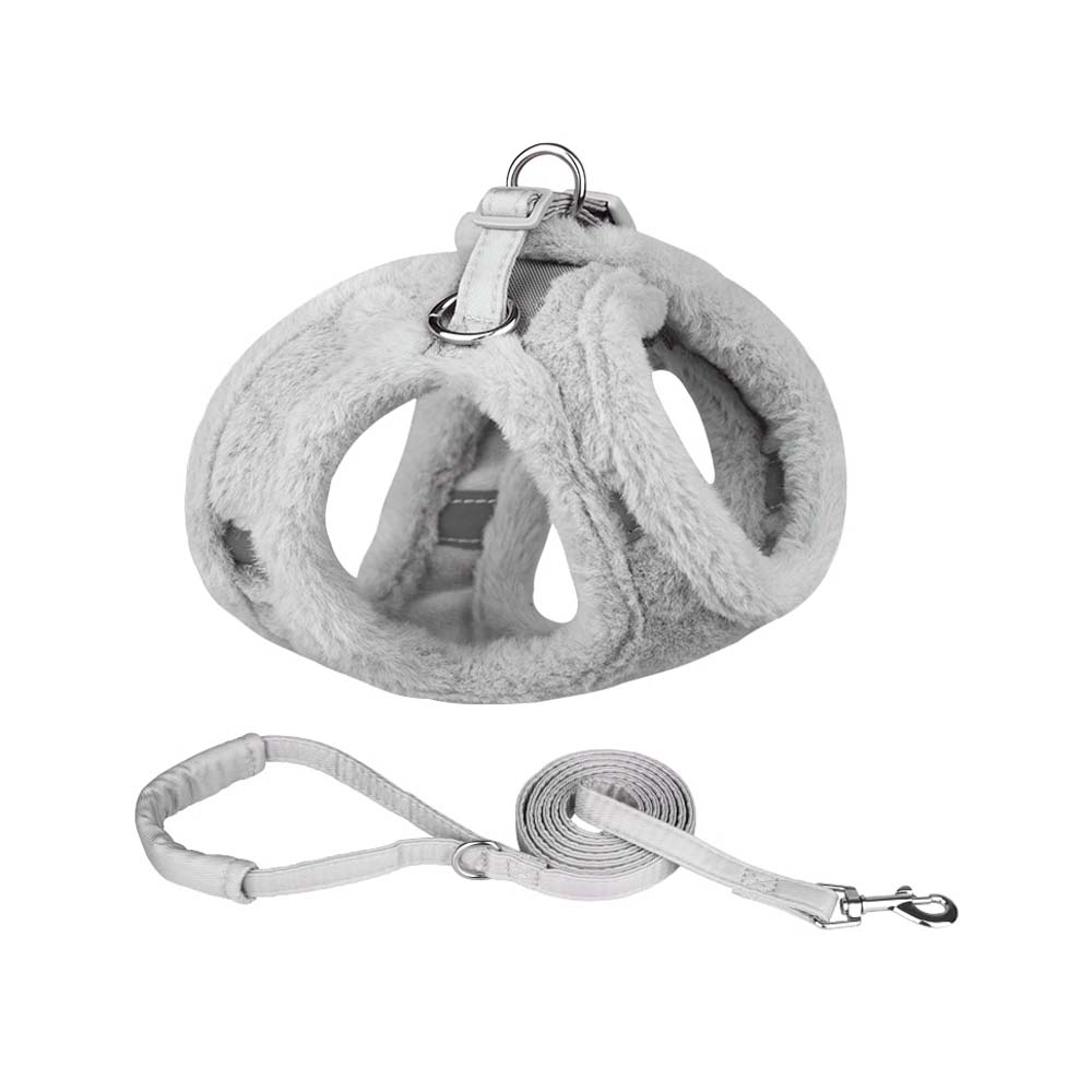 Szelki ocieplane futerkiem szare