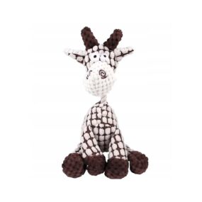 Pluszowa koza piszcząca zabawka dla psa, gryzak pluszak dla psa z bawelniana lina male i srednie psy bialy braz Squeaky Goat