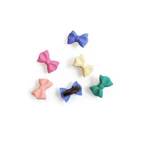 Spinka matowa mini kokardka 24 mm, kokarda w pastelowych kolorach, różowa, niebieska, morska, żółta, łososiowa