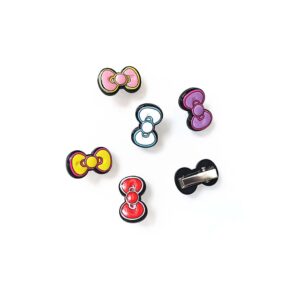 Spinka mini kokardka minnie 24mm, kolorowe, małe spineczki, kokardki, pastelowe, czerwono-różowa, różowo-żółta, fioletowo-czerwona, biało-niebieska