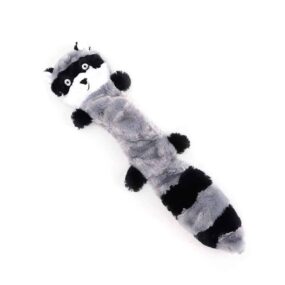 Zabawka dla psa bez pluszu, szop pracz, szara, bez wypełnienia, piszcząca maskotka dla psa