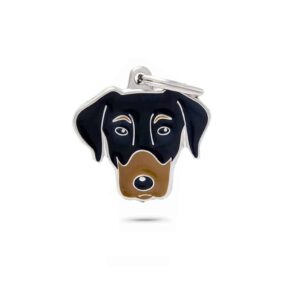 Zawieszka Doberman 2,5cm, przywieszka doberman, charms, charm, śliczna zawieszka dla właściciela dobermana, metalowa, emaliowana