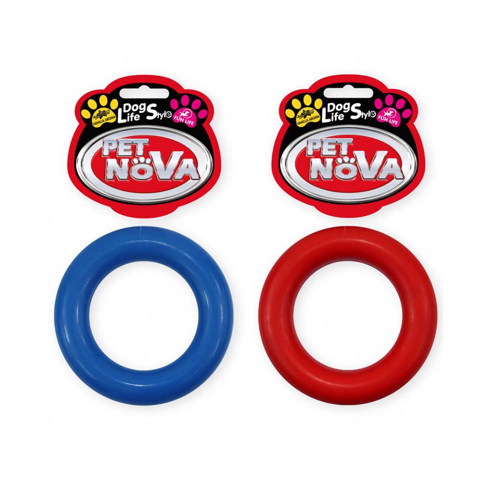Ringo gumowe dla psa Pet Nova wanilia 9cm, ring, aport, waniliowy, mały, czerwone, niebieskie