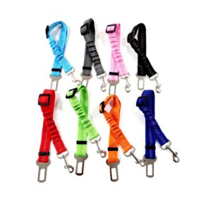 Pasy bezpieczeństwa z amortyzatorem dla psa, do samochodu, amortyzowany, z odblaskiem, odblaskowy, czarny, czerwony, niebieski, różowy
