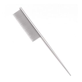 Profesjonalny, metalowy grzebień ze szpikulcem gęsty, 1mm rozstaw ząbków, grzebień do stylizacji