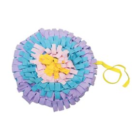 Mata węchowa dla psa okrągła, zero waste, ze ścinków polaru, zabawka węchowa dla pieska, fioletowy, niebieski, różowy, żółty