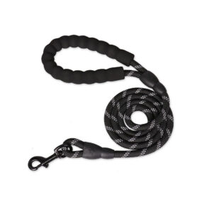 Odblaskowa smycz linowa dla psa 2m, 3m, 1,5m, czarny, klasyczna smycz spacerowa, długa smycz z liny, smycz szkoleniowa