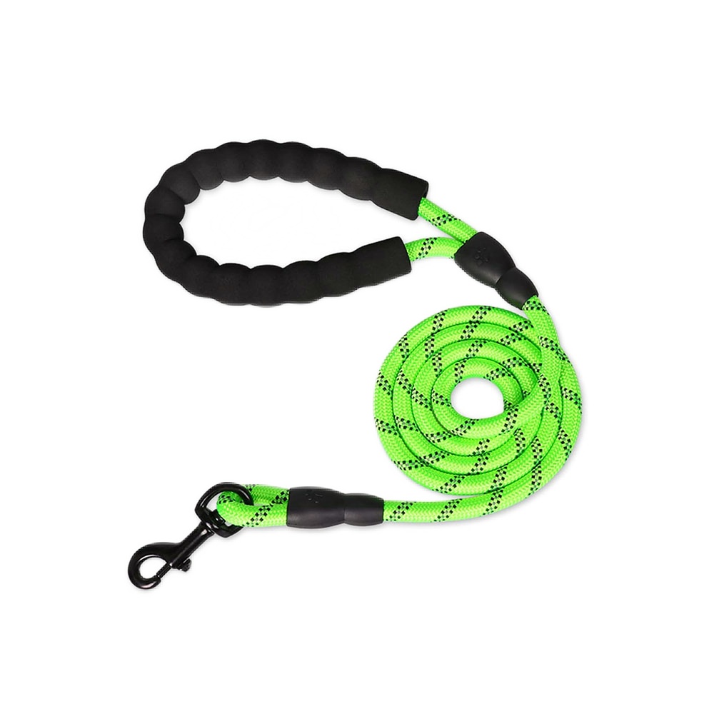 Smycz linowa dla psa z odblaskiem 3m, 2m, 1,5m, neonowo zielona, klasyczna smycz spacerowa, długa smycz z liny wspinaczkowej, smycz szkoleniowa