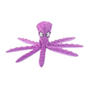 Szeleszcząca i piszcząca zabawka dla psa ośmiornica, zabawka z piszczałką, pluszowa bez wypełnienia, pluszak dla pieska, szeleści, piszczy i szeleści, bezpieczna, folet