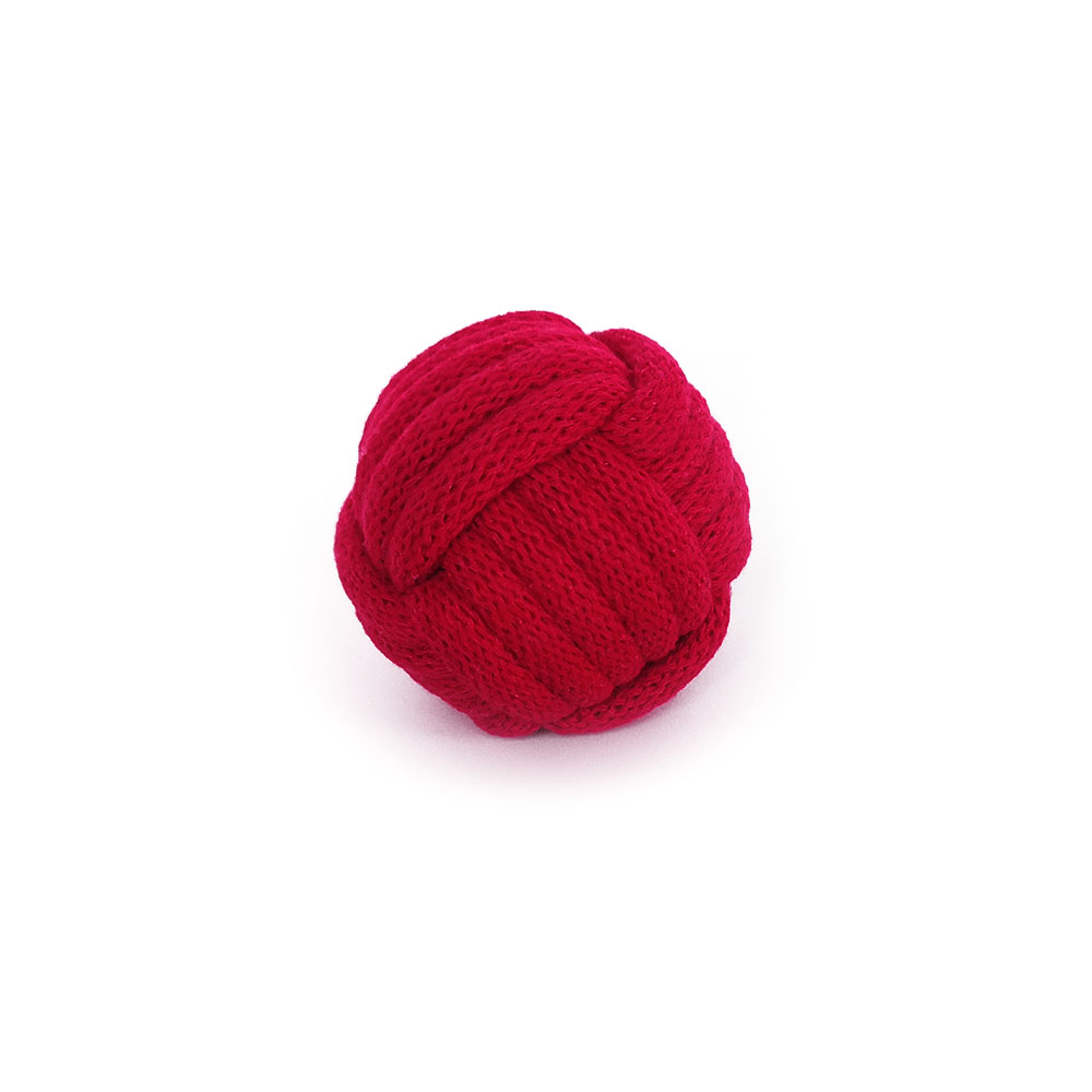 Piłka ze sznurka z dzwoneczkiem dla kota, piłeczka kot, produkt Polski, średnica 5 cm, szyta, handmade, piłka bawełniana dla małego psa