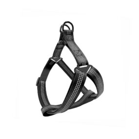 Szelki odblaskowe step in, czarne, z metalowymi klamrami podtrzymującymi, odblaski, rozmiar M, L, XL, solidne, czarny