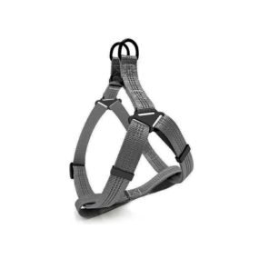 Odblaskowe szelki step in, szare, z metalowymi klamrami podtrzymującymi, odblaski, rozmiar M, L, XL, solidne, ciemnoszary