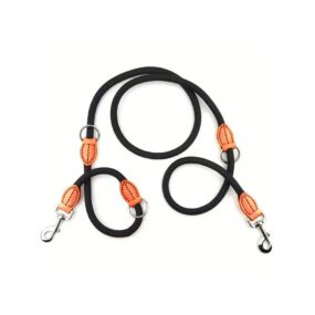 Smycz linowa przepinana, czarny, przepinana smycz z liny, ze spawanymi ogniwami, 10 mm średnica linki, długość 210 cm