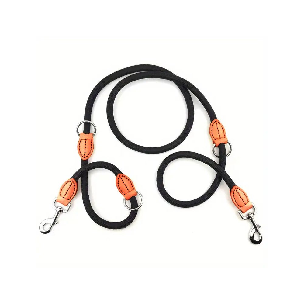 Smycz linowa przepinana, czarny, przepinana smycz z liny, ze spawanymi ogniwami, 10 mm średnica linki, długość 210 cm