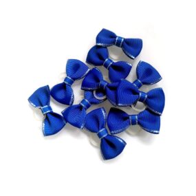 Kokardki dla konia srebrny brzeg zestaw 10 szt, kolor chabrowy, do grzywy, dla pieska, psa, szczeniaczka, ciemny niebieski, royal blue