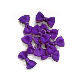 Zestaw kokardek do grzywy złoty brzeg 10 szt, dla koni, dla pieska, psa, szczeniaczka, purpurowe, ciemny fiolet, purple