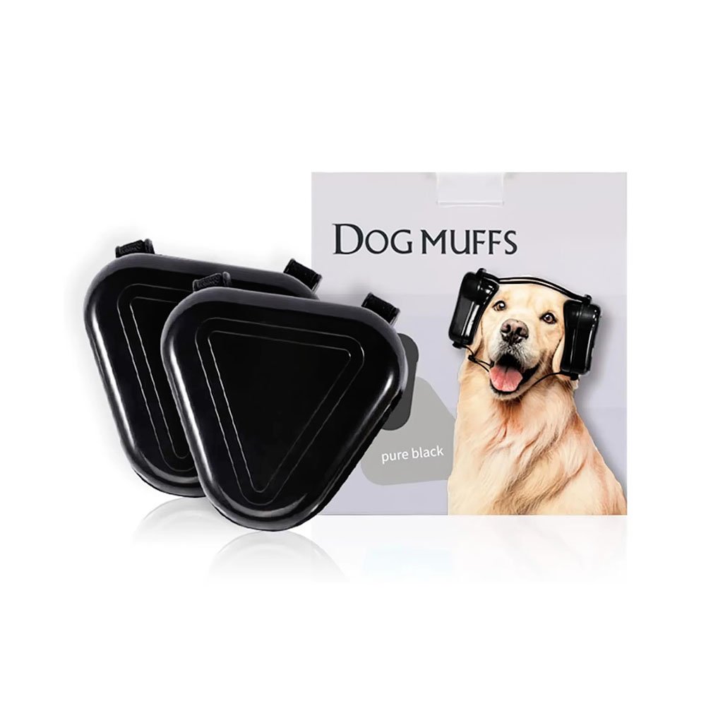 Nauszniki przeciwhałasowe dla psa, słuchawki wygłuszające dla zwierząt, czarne, regulowane, przeciw fajerwerkom, na sylwestra