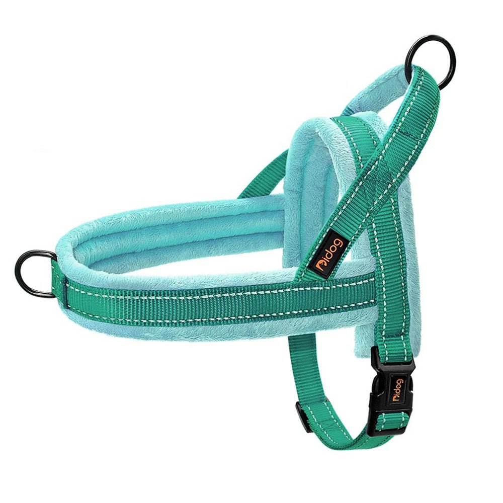 Szelki easy walk dla psa wyściełane minky Didog, zielony, z miękkim podszyciem, wyściełane polarem, odblaskowe szelki dla psa, norweskie, miętowy