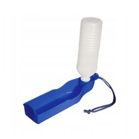 Butelka podróżna dla psa 500 ml, niebieska, bidon, poidło dlaśredniego psa, do auta