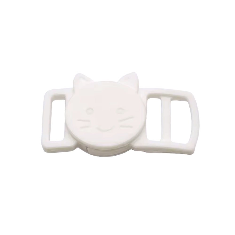 Klamra samorozpinająca kot, biały, biała klamra do obroży dla kota, do taśmy 10mm, sama się rozpina