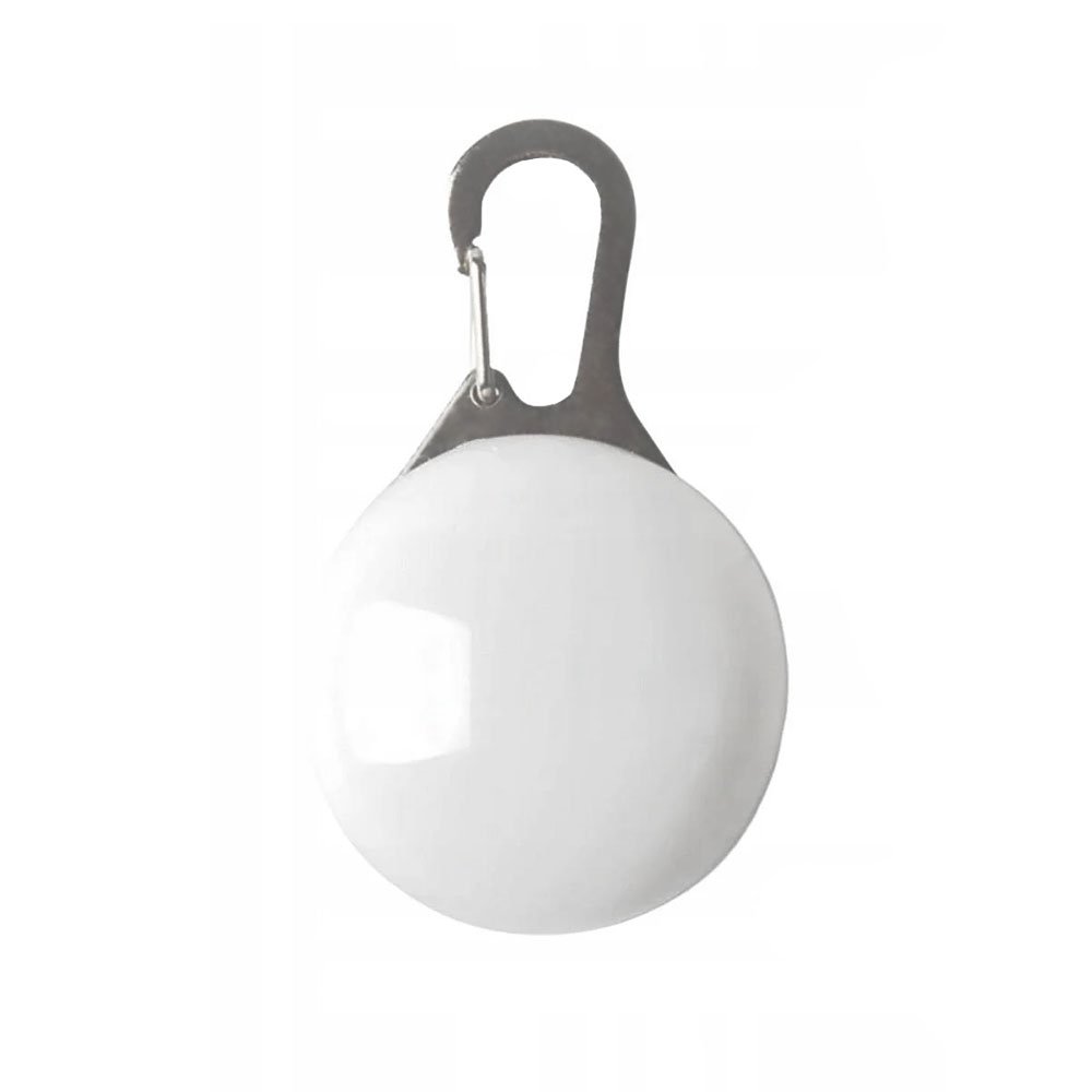 Świecąca zawieszka do obroży LED, biały, świecśca ledowa lampka na obrozę, szelki, ledowe światło na baterie dobrze widoczne w nocy, miga