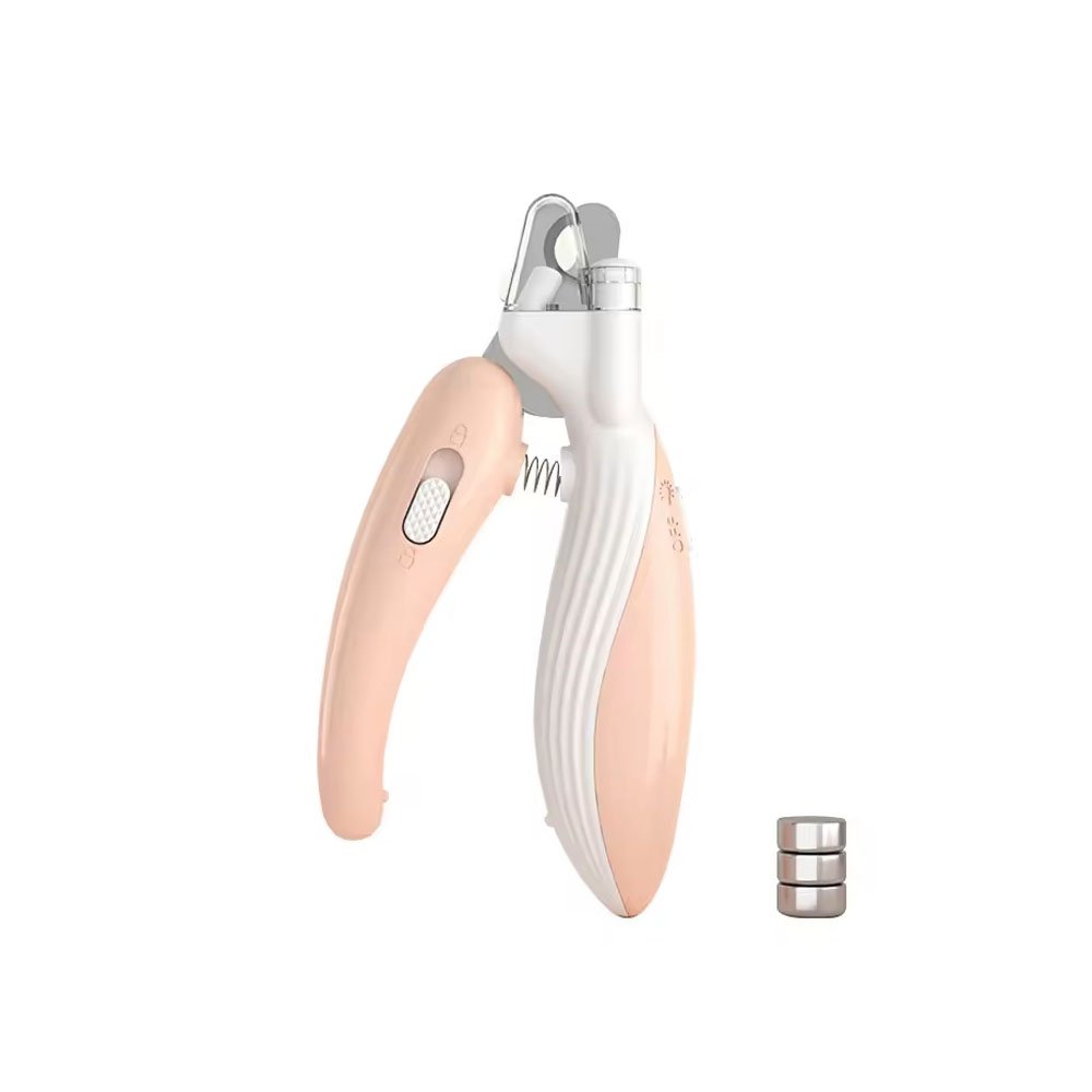 Cążki do pazurów LED, beżowy, obcinaczki z podświetleniem, pies, kot, królik, fretka