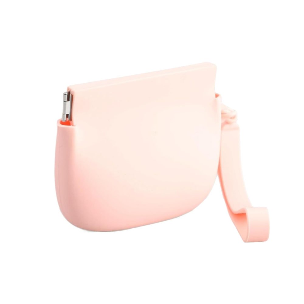 Silikonowa saszetka na treserki, róż, pudrowo różowy, automatycznie zamykana, torebka z silikonu na smaczki