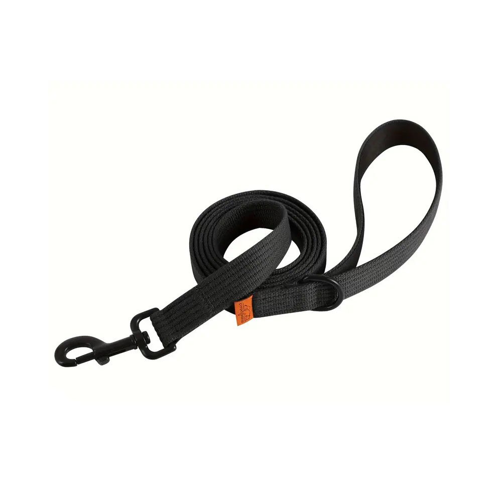 Smycz dla psa taśmowa 180 cm Lynx King, czarny, miejska smycz dla psa, gruba, z solidnym zapięciem, czarna