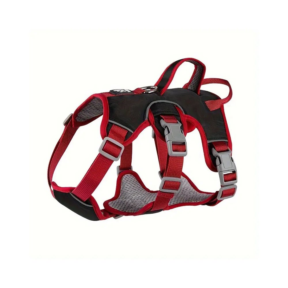 Szelki Antyucieczkowe guard DUOMM, czarny, czarno-czerwone szelki, puszorek typu guard antyucieczkowy, rozmiar S, M, L, odblaskowe paski