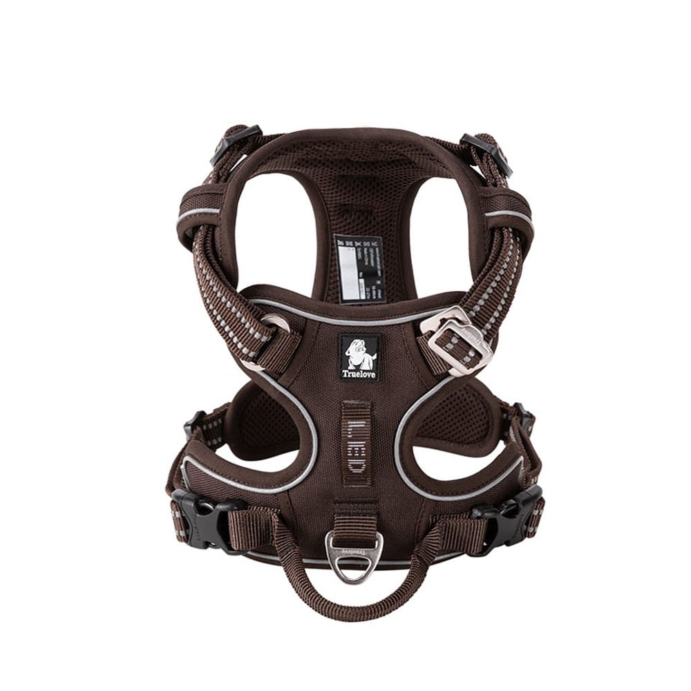 Szelki dla psa guard Truelove Front Line Premium, brąz, brązowe, szelki z zapięciem z przodu, wzmocniony puszorek z miejscem na lampkę LED, szelki z rączką