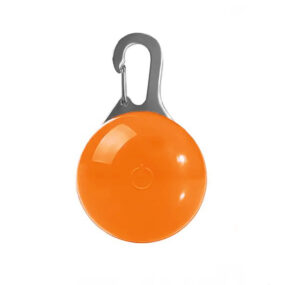 Lampka LED dla psa do obroży, pomarańczowy, LEDowe swiatełki do obroży, szelek, światło na baterie dobrze widoczne w nocy, miga