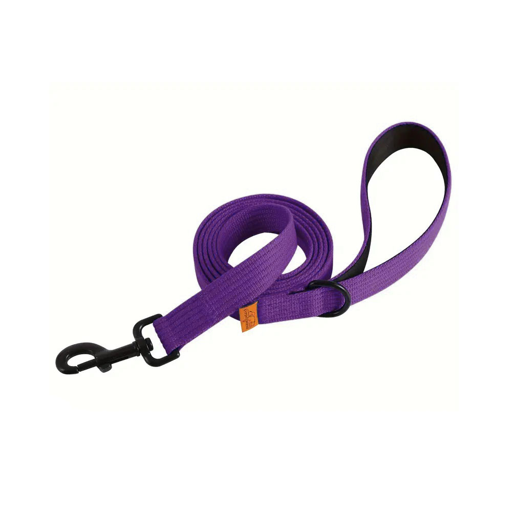 Smycz dla psa miejska 180 cm. Lynx King, fioletowy, fioletowa taśmowa smycz dla psa, lekka i miękka, z solidnym zapięciem