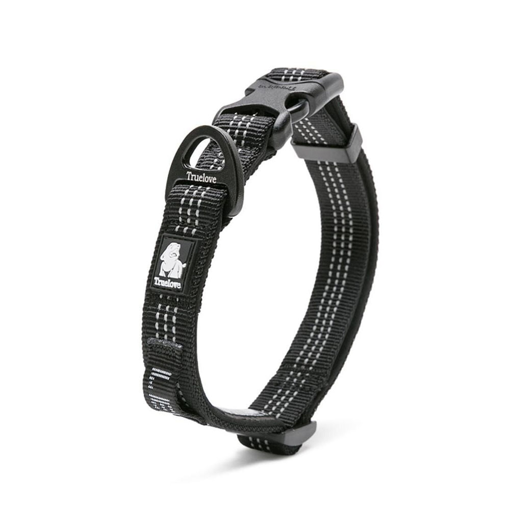 Obroża dla psa Truelove Lumen, czarna, pasek LED, odblaskowa, podszyta neoprenem, rozmiar S, M, L