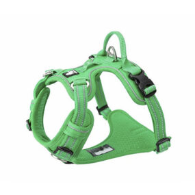 Szelki bezuciskowe dla psa Truelove Front Line Premium, zielone, zielony, guard, odblaskowe, miejsce na lampkę LED, bezstopniowo regulowane, easy-walk